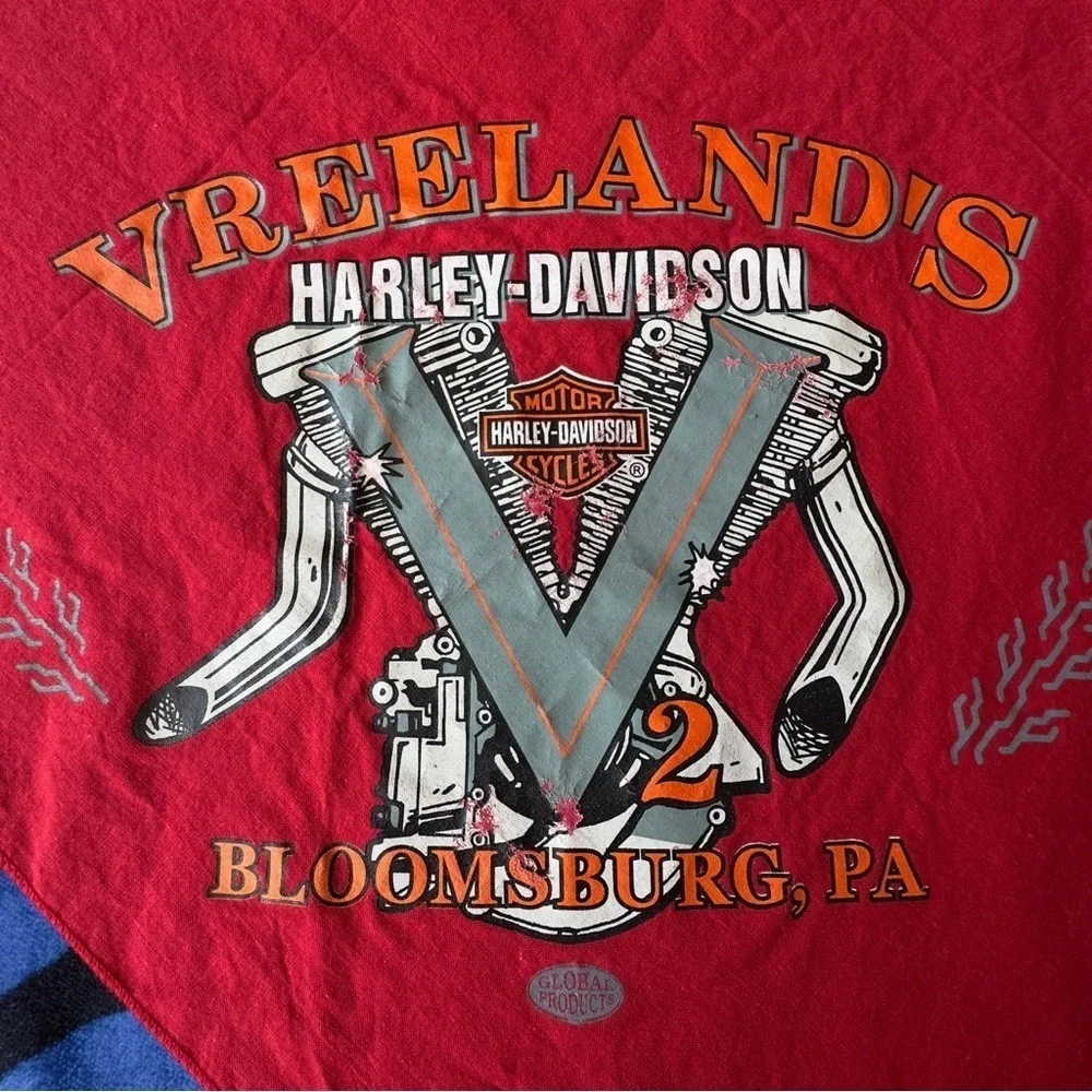 VTG Y2K 05 Harley-Davidson Red Graphic Bandana